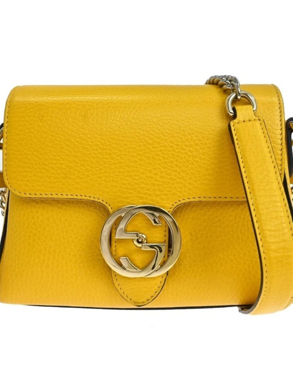 GUCCI yellow Interlocking Chain Shoulder Bag